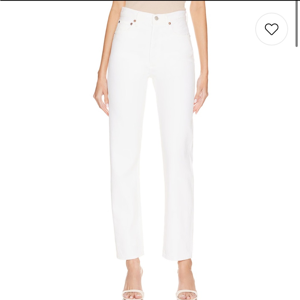 Agolde 90's White High-Rise Straight Jeans